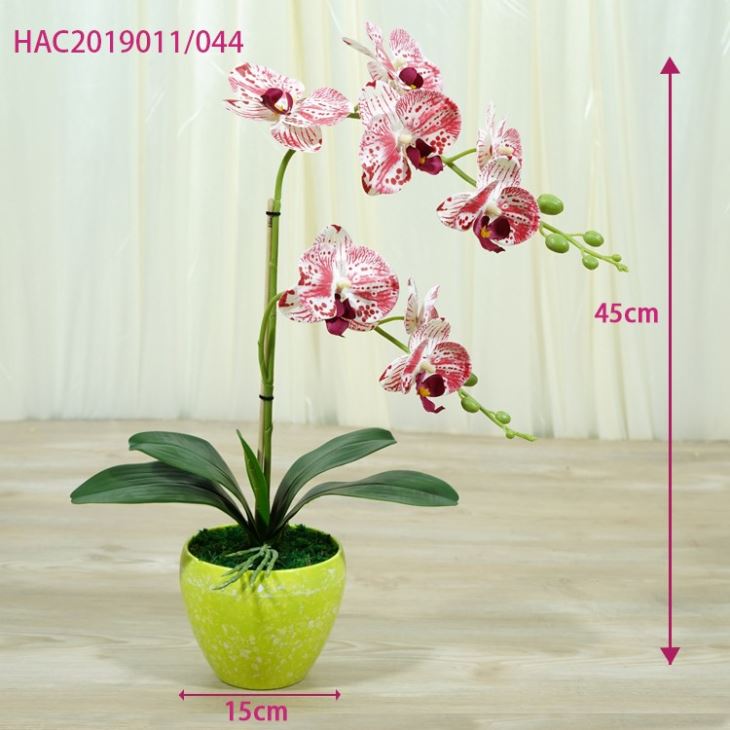 Silk Artificial Orchids Real Touch Red Spot Bonsai Flower